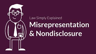 Misrepresentation and Nondisclosure  Contracts  Defenses amp Excuses [upl. by Adiuqal]