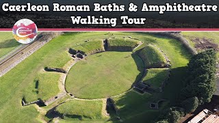 CAERLEON ROMAN BATHS amp AMPHITHEATRE WALES  Walking Tour  Pinned on Places [upl. by Nae]