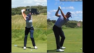 Justin Thomas golf swing  Long Iron faceon amp downtheline July 2017 [upl. by Rodney666]